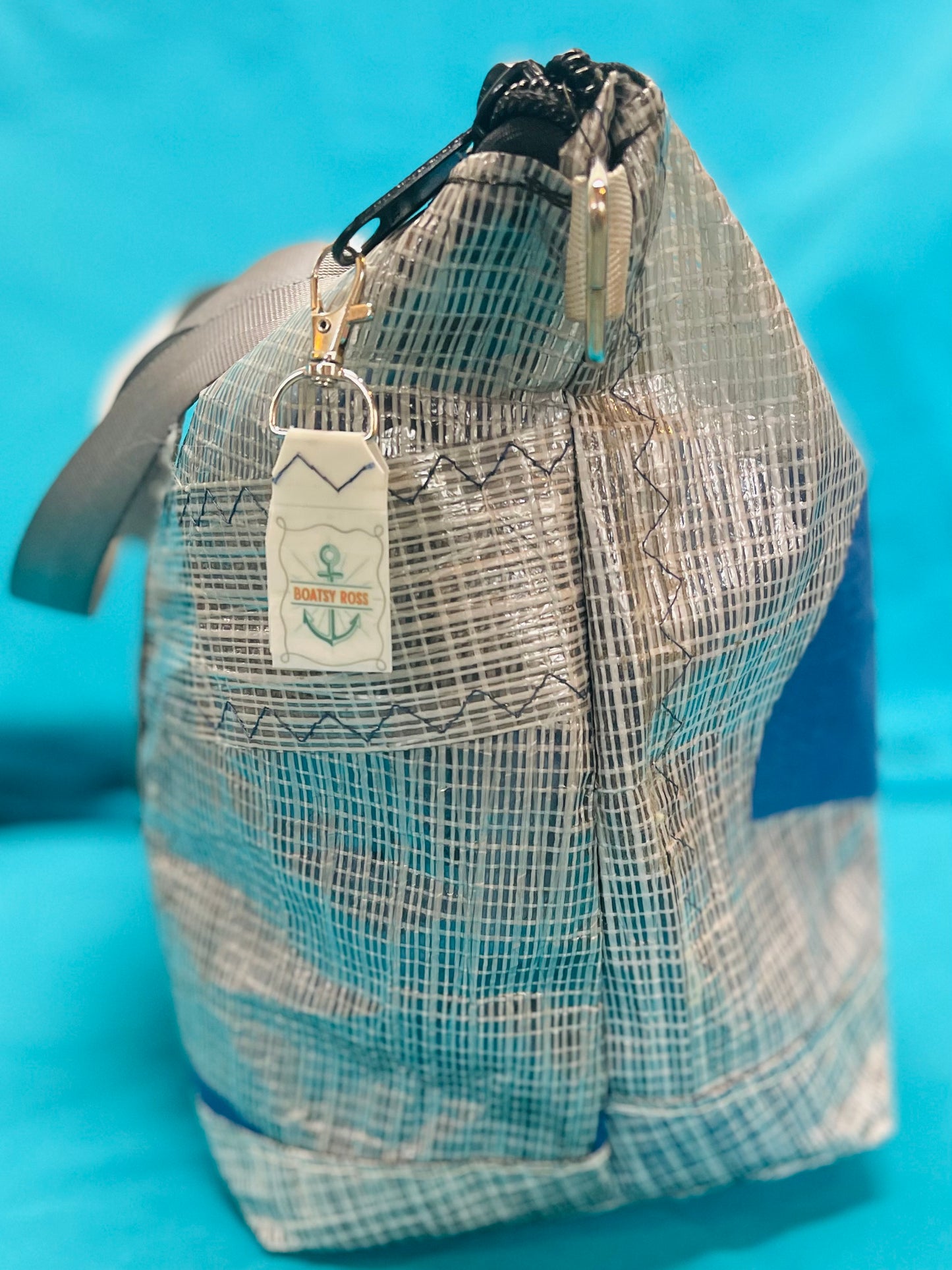 Recycled Viper 640 racing sails ‘weekender’ bag